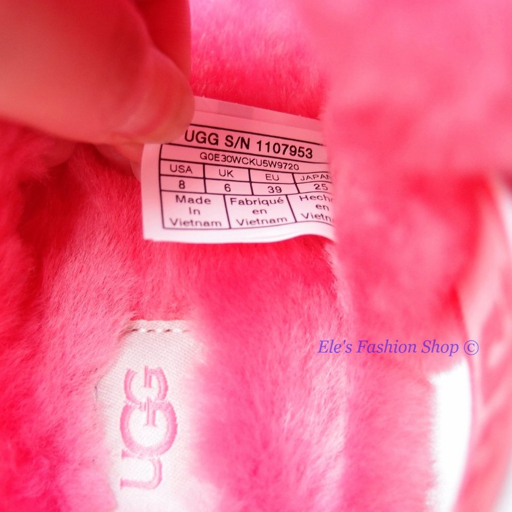 NIB UGG Australia Oh Yeah Sheepskin Slide Sorbet Pink US 8 AUTHENTIC - Picture 11 of 14